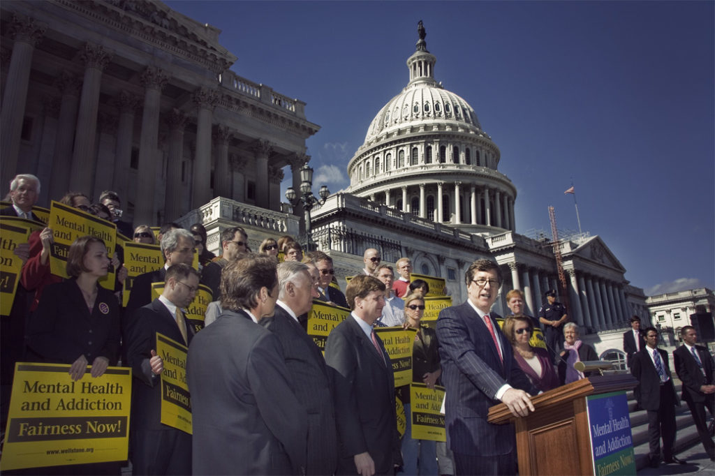 Congressman Jim Ramstad at a podium on the steps of the U.S. Capitol for The Mental Health Parity Rally, March 5th 2008.  Also attending were House Speaker Nancy Pelosi, Congressmen Patrick Kennedy and Steny Hoyer, Senator Harry Reid, First Lady Rosslyn Carter and David Wellstone, son of late U.S. Senator Paul Wellstone.

Photo Credit:  Titomuerte at English Wikipedia