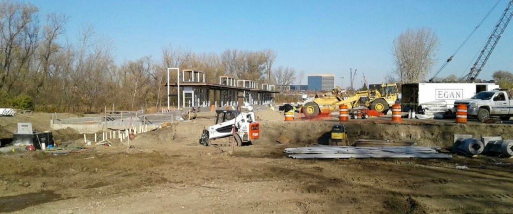 Golden Triangle Station construction area on West 70th Street, Nov. 6, 2020.  Photo credit: Jeff Strate