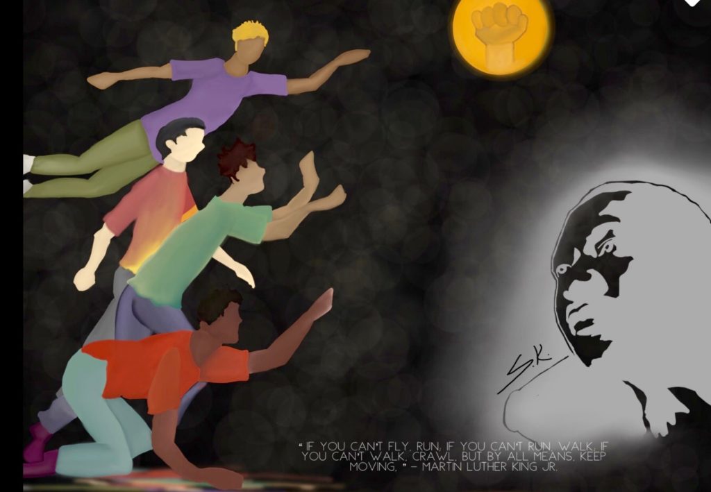 Shuanya K's resonant and winning entry, is inspired by a Martin Luther King Jr. quotation