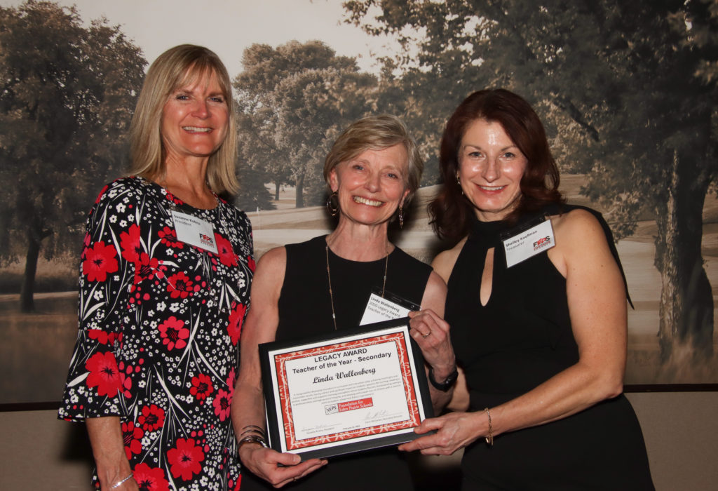 At the 2020 FEPS Red and Black Gala Linda Wallenberg was presented with a Teacher  of the Year award. Photo courtesy Foundation for Eden Prairie Schools