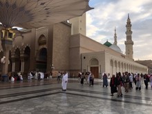 Views of the most sacred mosque “Masjid an-Nabawi” in the city of Medina.
