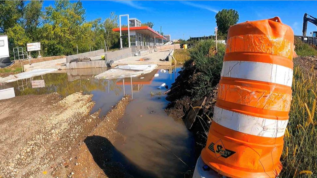 SWLRT Golden Triangle Station post heavy rain
