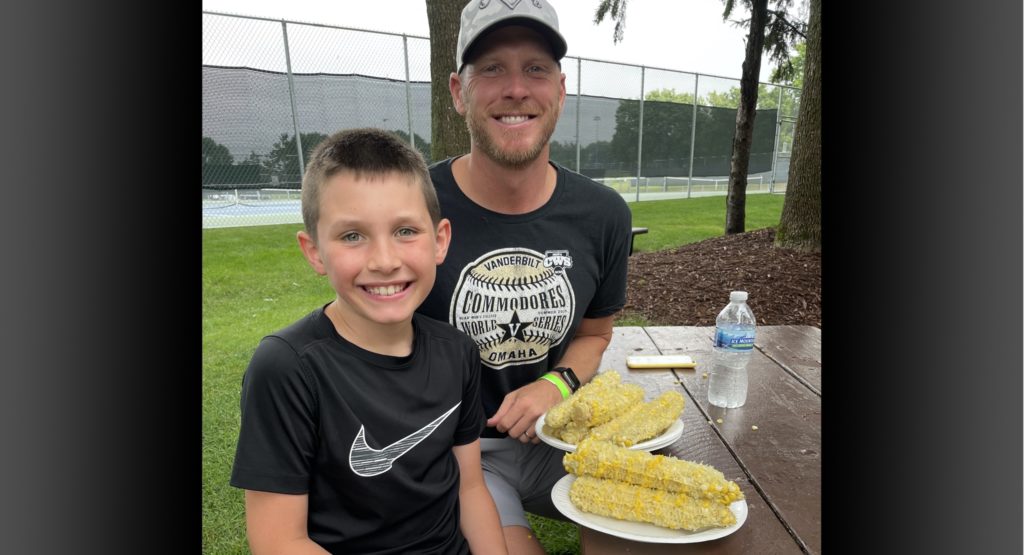 Lions Corn Feed Father And Son