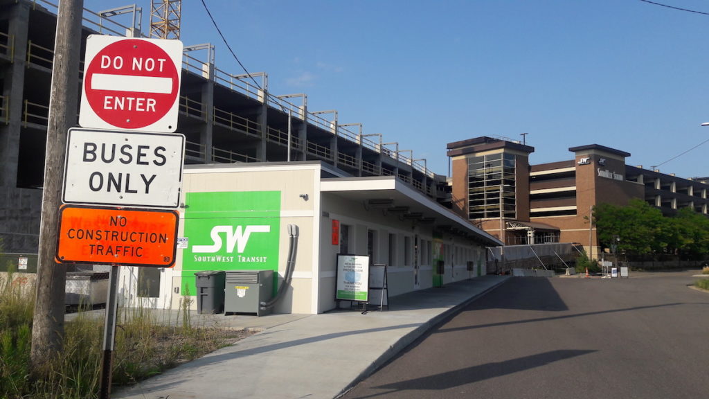 The front of SouthWest Station in Eden Prairie