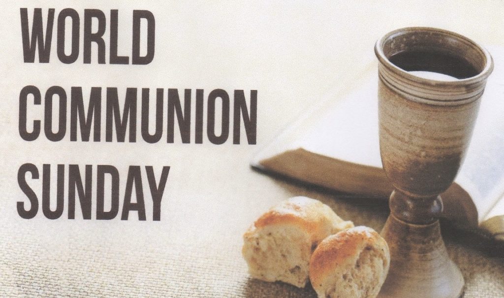 An illustration showing the bread and wine for World Communion Day