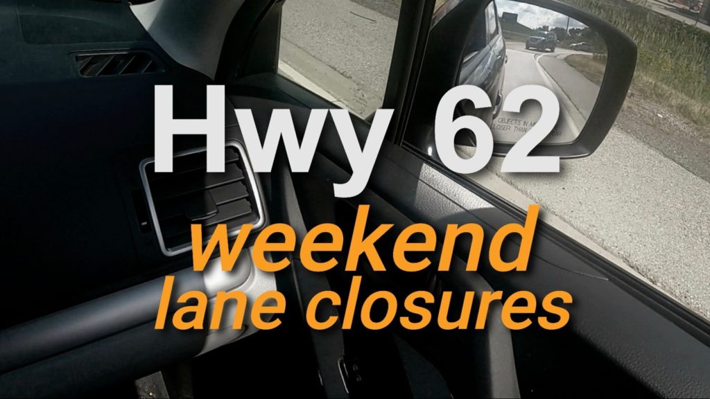 Graphic Hwy 62 weekend closures
