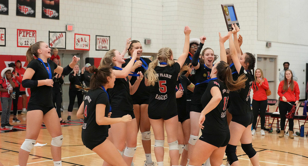 After being one of the state's top teams all season, the EP girls' volleyball team is off to state after defeating Chaska in the Section 2AAAA final. Photo by Rick Olson