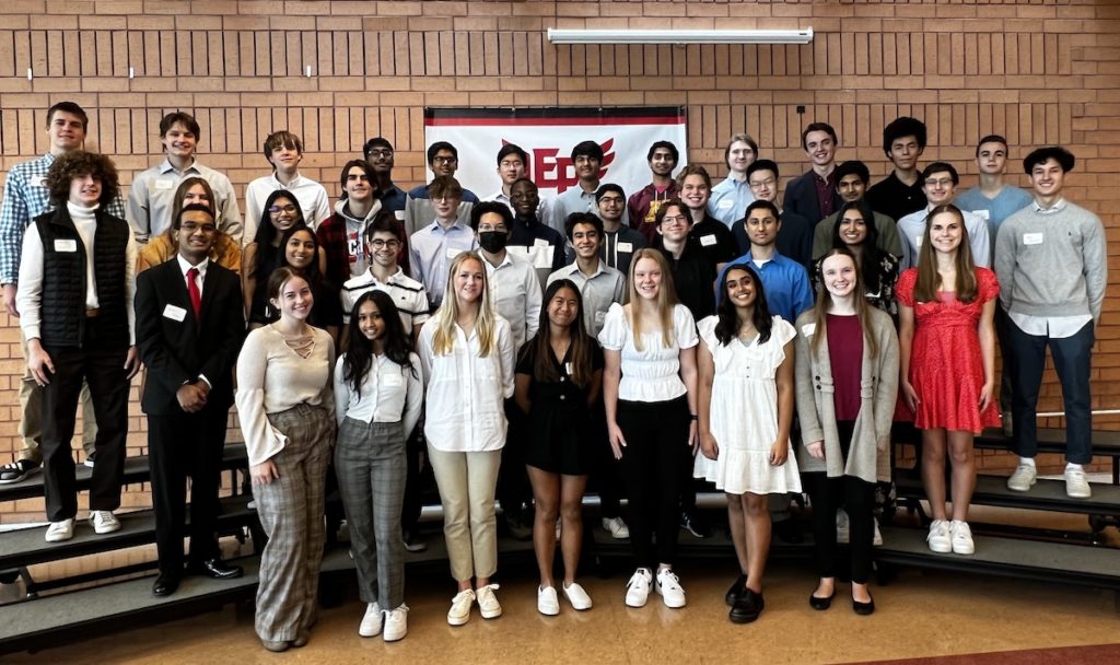 A group photo of Eden Prairie High School students honored at the EPHS National Scholar Recognition Breakfast on Nov. 12. Photos courtesy of the Eden Prairie School District