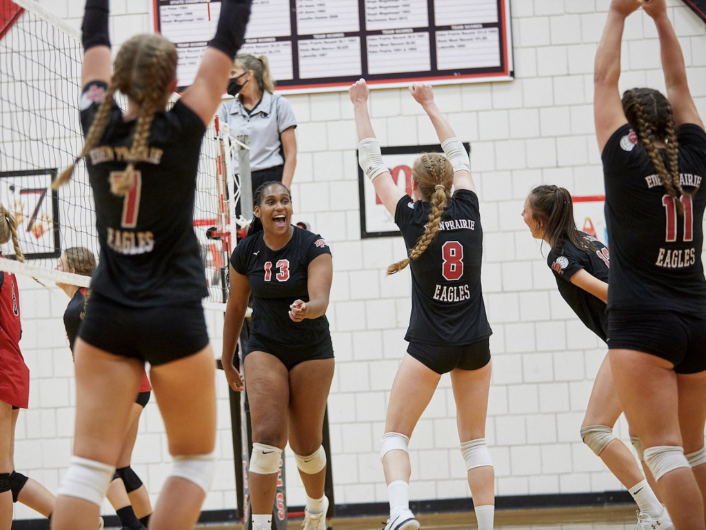 The EP volleyball team will face Chaska on Thursday in the Class 4A, Section 2 final at EPHS. Photo credit: Paul Reiling