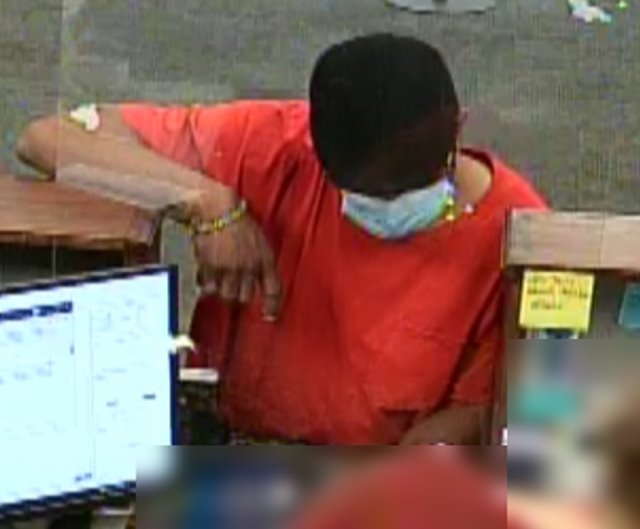 Surveillance camera view of bank robbery suspect at BMS Harris Bank on Oct. 14. Eden Prairie Police Department photo