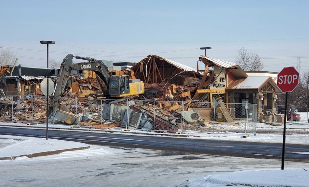 The old Bakers Square restaurant in Eden Prairie is being torn down to make way for a Chase Bank branch. Photo by Amy Nylander