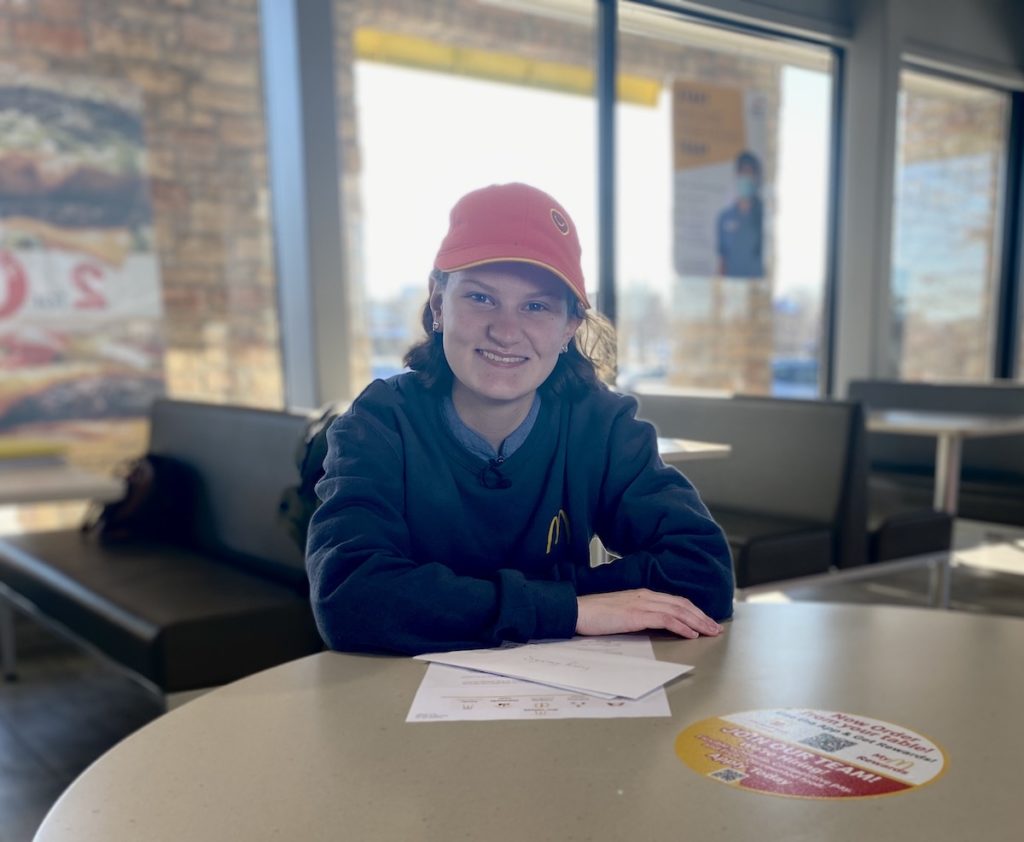 McDonald's employee Sydney Raley has received letters from people across the country praising her for jumping out a drive-through window to help a choking woman. Photos by Stuart Sudak