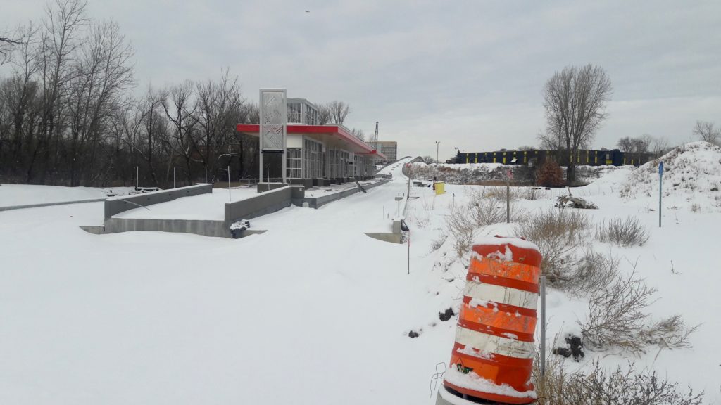 An image of the Golden Triangle Station during the winter.
