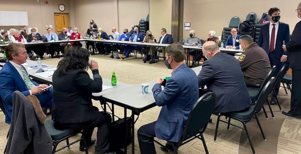 Many city, state and county leaders were in Eden Prairie earlier this week to work on a strategy to address a rise in vehicle-related crimes. 
Photo courtesy of St. Louis Park Mayor Jake Spano