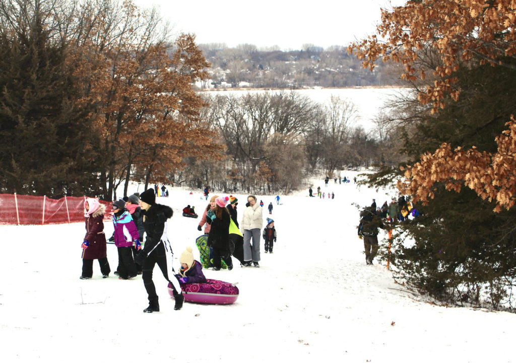 Eden Prairie's Winter Blast event drew a crowd to Staring Lake Park, including its 700-foot sledding hill. Photos by Kelley Regan
