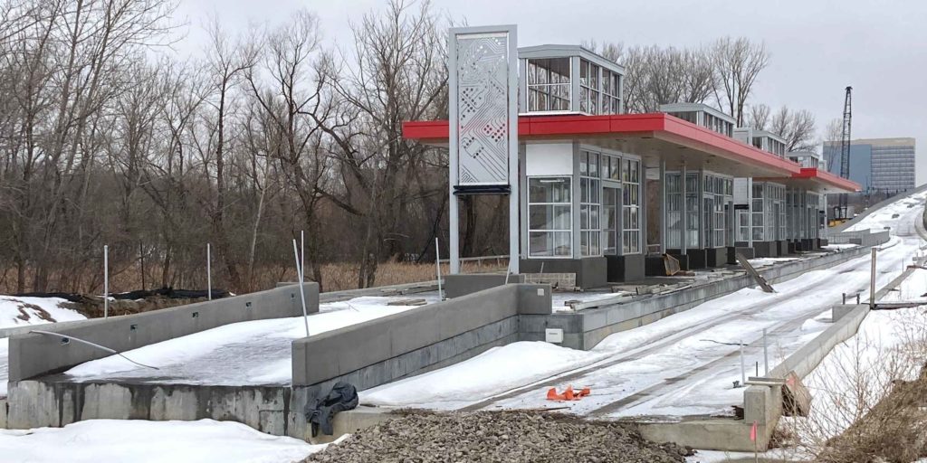 Blue Stem North is a planned apartment project that would be located near the Golden Triangle LRT station being constructed along West 70th Street in northeastern Eden Prairie. Photo by Mark Weber
