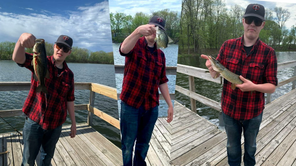 Alex Strate with fish caught on opening day