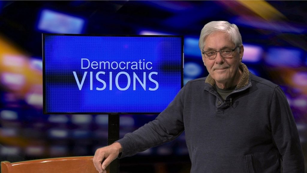 "Democratic Visions" producer Jeff Strate in the Bloomington Community Access Television studio. Submitted photo
