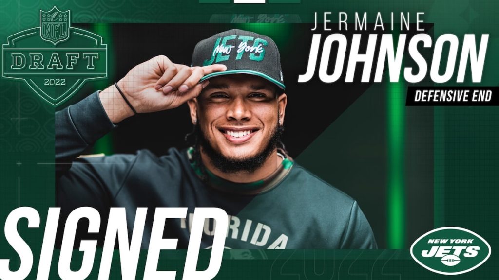 Jermaine Johnson signed a four-year contract with the New York Jets. Photo courtesy of the New York Jets