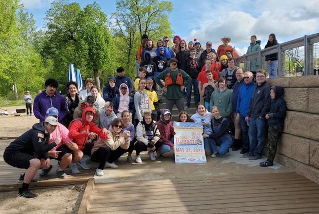 Those participating in the 30th annual Solar Boat Regatta pose for a photo at Riley Lake Park on Saturday. Submitted photos