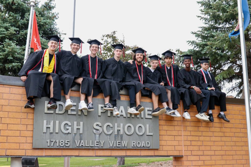EPHS 2022 graduates, some wearing red cord honors, before heading to their graduation ceremony. Photo by Gillian Holte