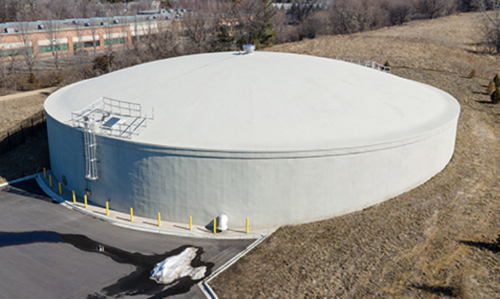Eden Prairie's newest and largest water storage tank off of Highway 212 and Eden Prairie Road. City of Eden Prairie photo