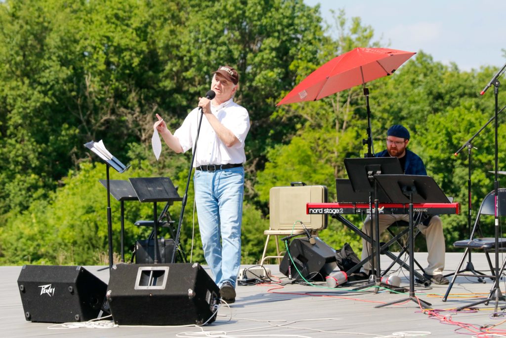 Arne Fogel performs "Cheek to Cheek" with the Acme Jazz Company during the Minnesota Festival of Jazz on the Prairie.