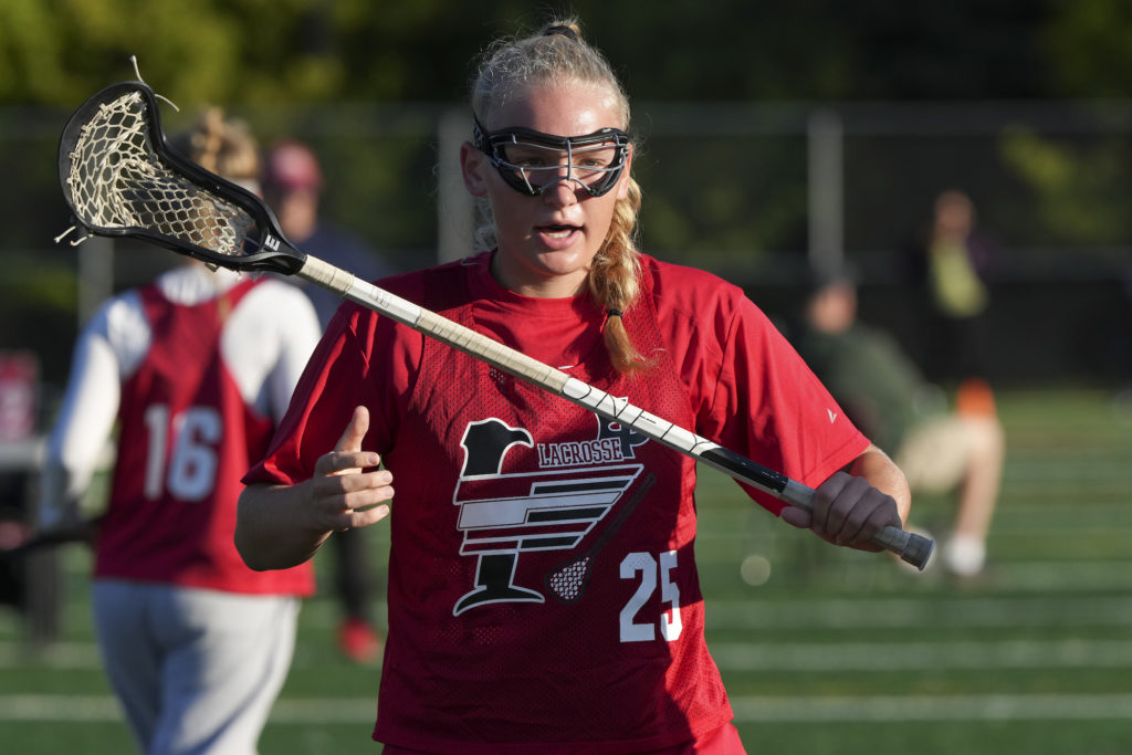 Senior captain Kylie Bamlett competed for the Eden Prairie "Red" team Sunday at the Land of 10,000 LAX tournament. Photo by Rick Olson