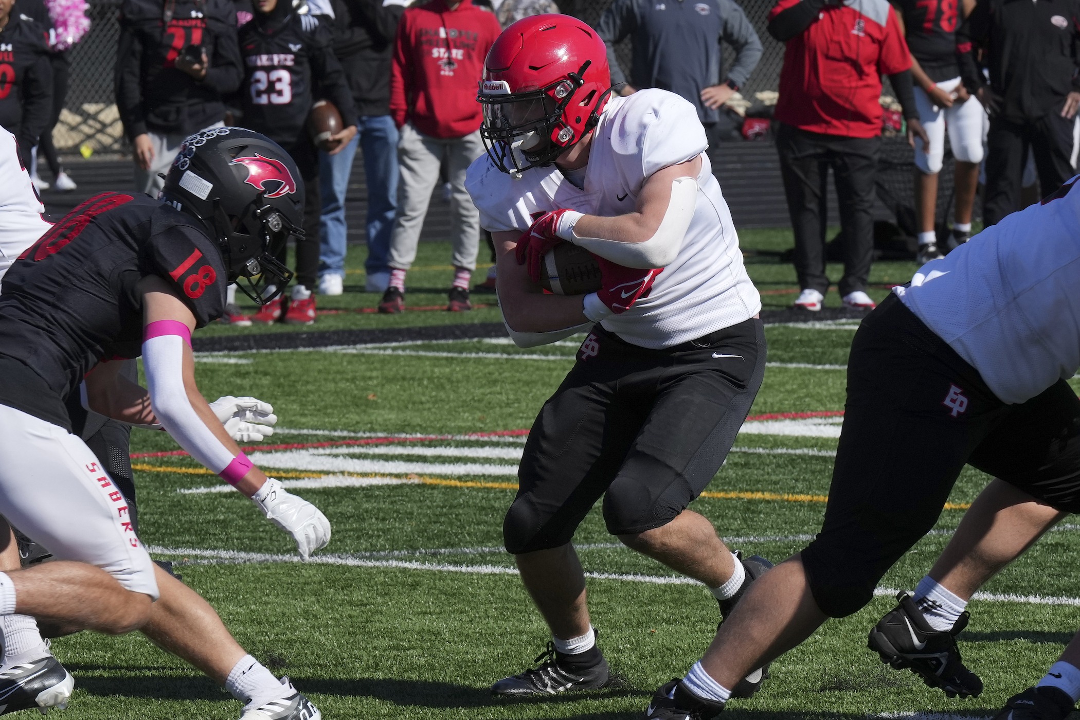 Senior running back Tyler Walden game the Eagles a 14-7 lead in the second quarter vs. Shakopee Saturday. Photo by Rick Olson