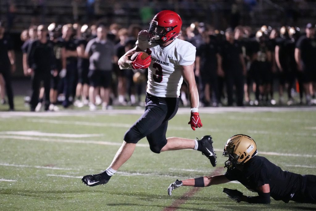 The Eden Prairie High School Football team got off to a strong start with a 34-7 win against East Ridge. Photo by Rick Olson