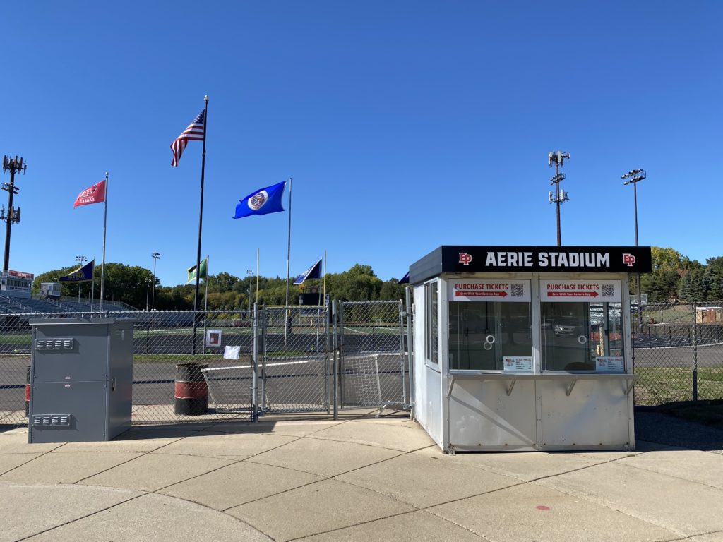 Entrance gates to EPHS' Aerie Stadium. Photo by Juliana Allen