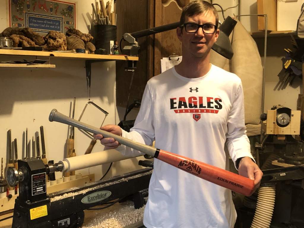 From a woodshop in a corner of his garage, Dan Little has created about 200 wooden baseball bats.
photos by Joanna Werch Takes