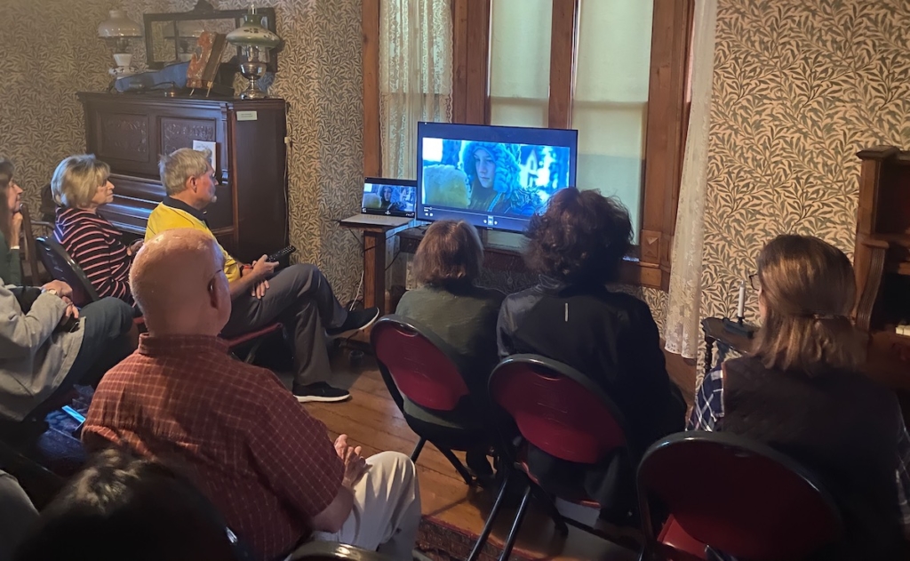 "The Doll" was shown the parlor of the Cummins-Phipps-Grill House earlier this month. The short horror film was filmed at the house last January. Photo by Stuart Sudak