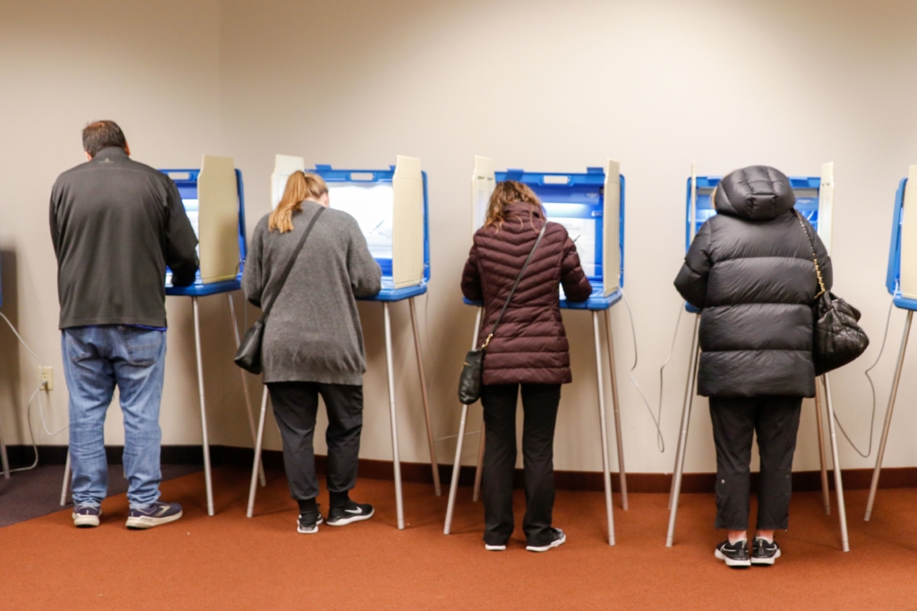 Voters cast their ballots in 2022 in Eden Prairie. File photo by Gillian Holte