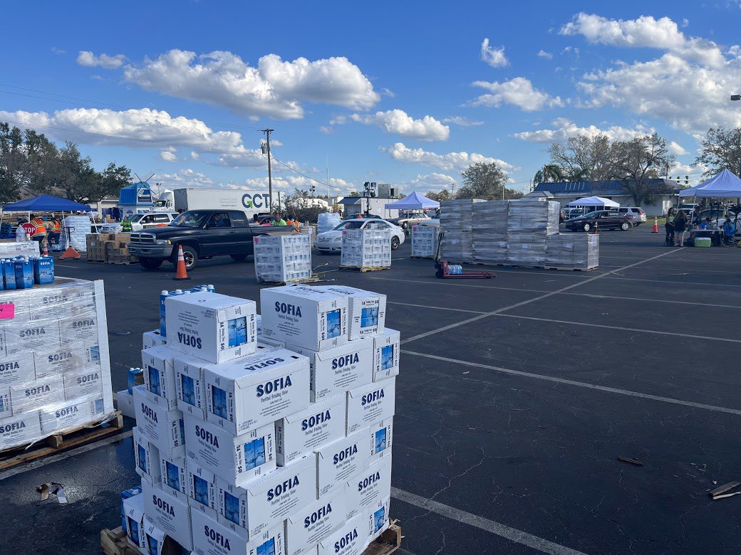 Supply coordination and distribution at the DeSoto County emergency management center following Hurricane Ian. Photos courtesy of Scott Gerber