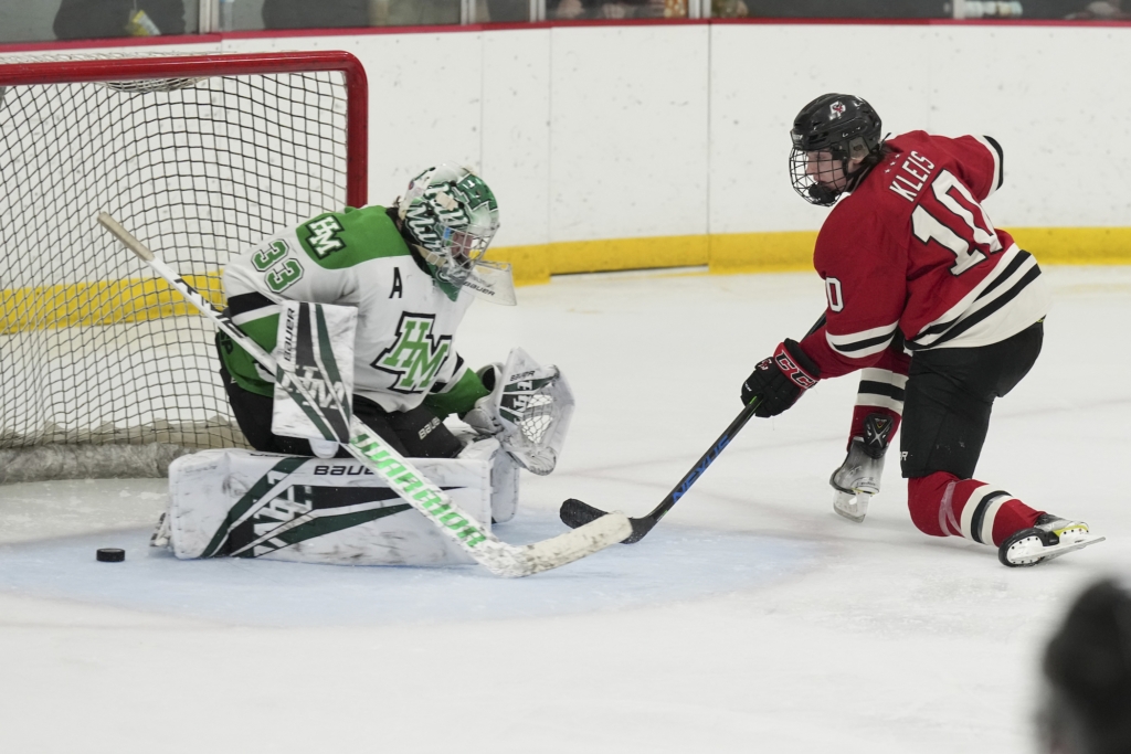 Eagles sophomore forward John Kleis (10) scored in the second period Friday vs. Hill-Murray. Photo by Rick Olson