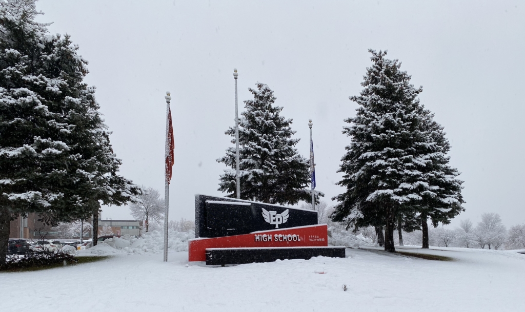Eden Prairie High School and all other in-person Eden Prairie Schools will have a two-hour delayed start on Jan.11 due to icy roads. Photo by Juliana Allen
