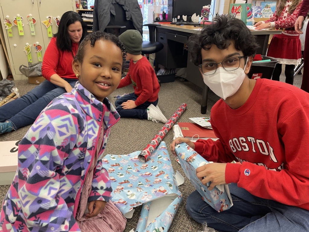 ISM students wrapped gifts they purchased for Twin Cities families in need. Photos courtesy of ISM
