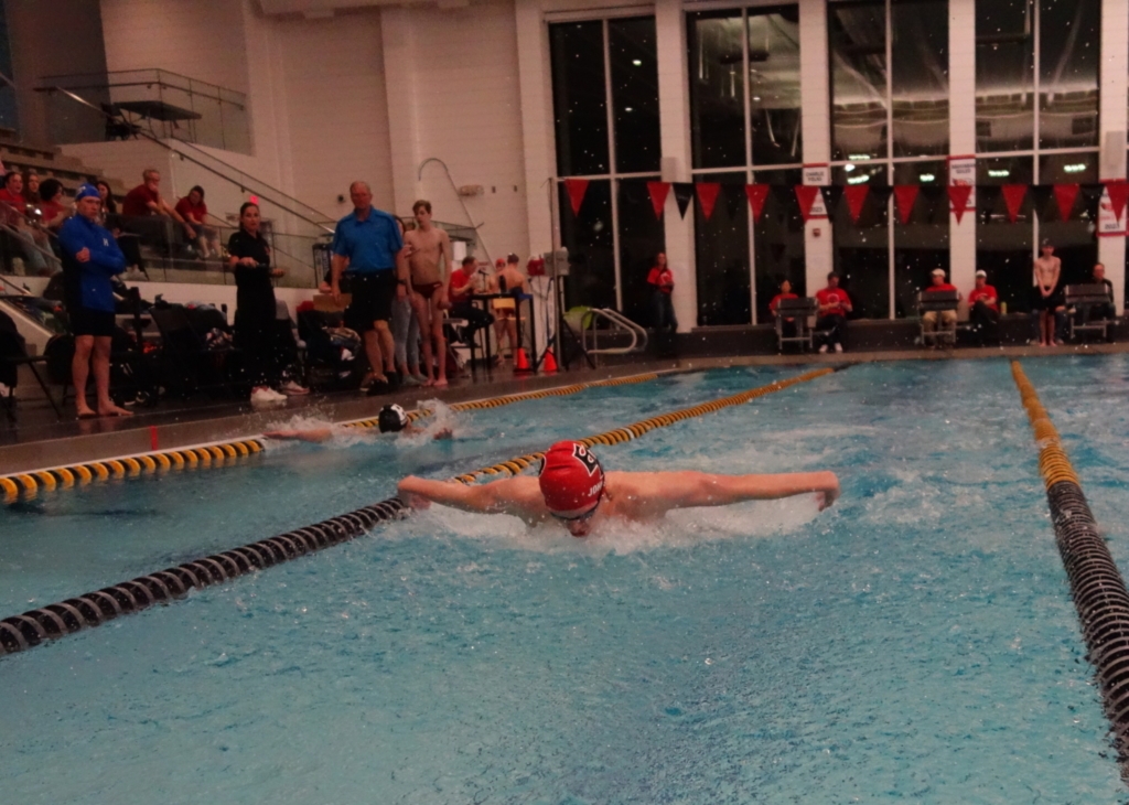 Junior Lucas Johnson swam varsity 200 fly.