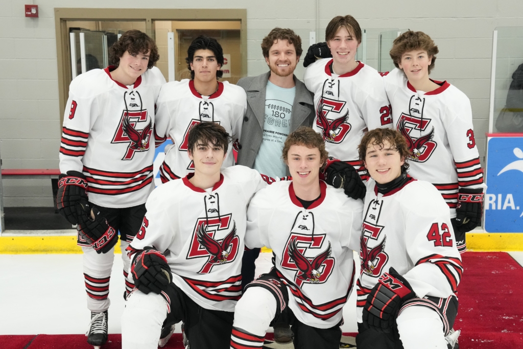 Eagles boys hockey players are 'all business' in appreciation for EPHS teacher