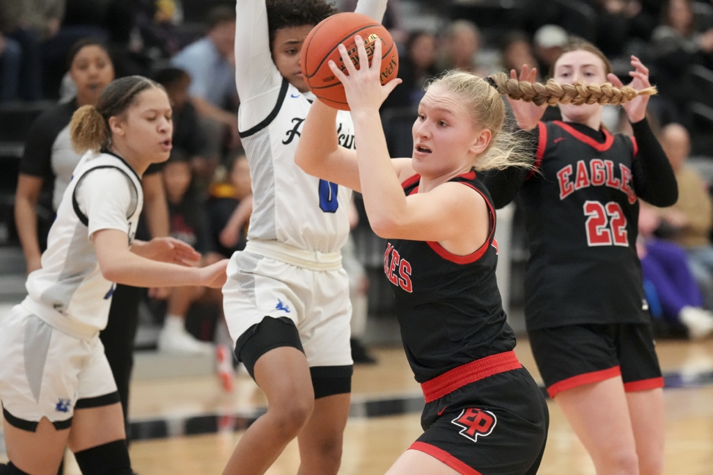 The Eden Prairie Eagles girls basketball team opens the Section 2AAAA playoffs by hosting Edina in the quarterfinal round on Wednesday at 7 p.m. at EPHS. Photo by Rick Olson