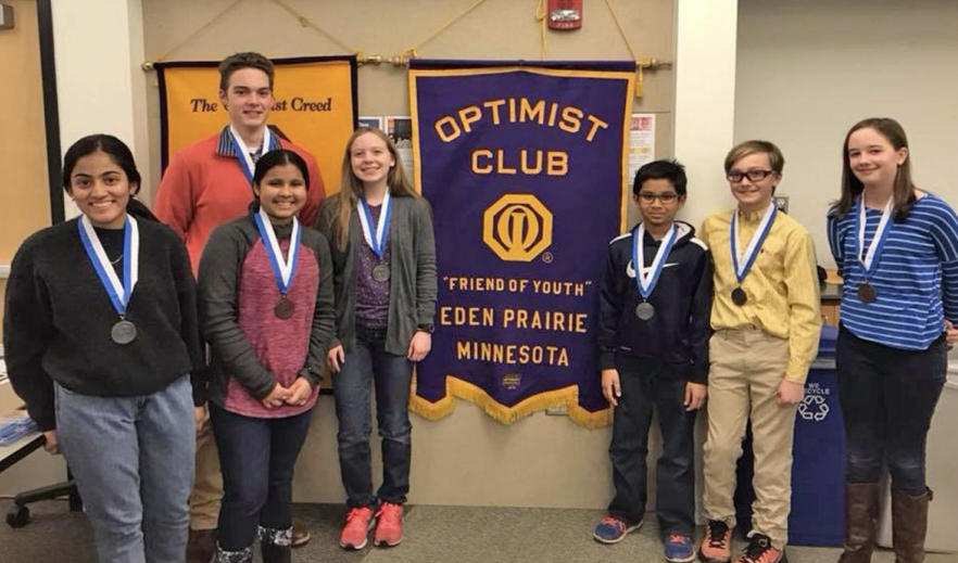 Past winners of the Optimist Club speech and essay contests. Provided photo
