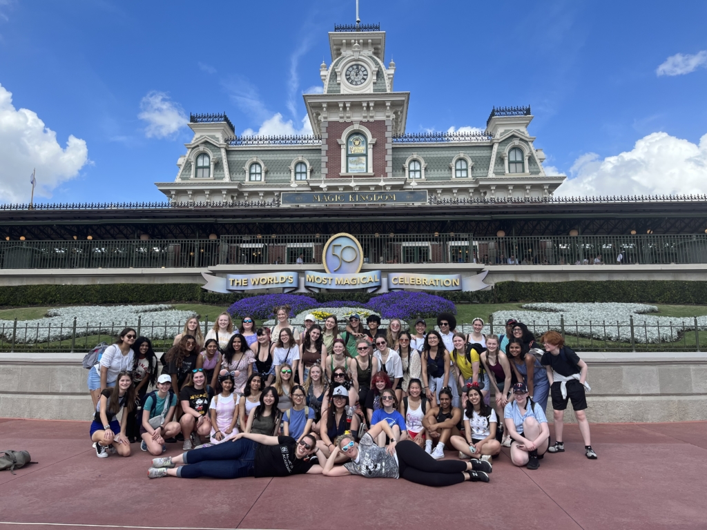 Students in front of the Magic Kingdom. Photo courtesy of EPHS orchestra