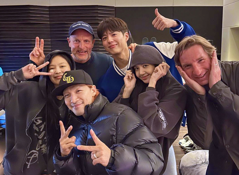 Rep. Dean Phillips, far right, actor Woody Harrelson, in back, with K-Pop stars from BigBang and BLACKPINK and popular South Korean actor, Park Bo-gum, standing next to Harrelson. Instagram