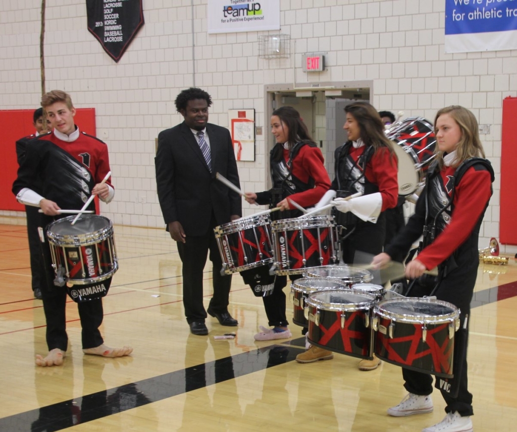 Teacher Michael Okwabi with EPHS band students. Photos courtesy of the Okwabi family