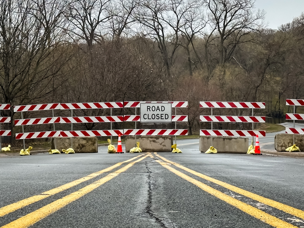 Flooding caused Riverview Road to close April 24 before reopening on May 1. Photo by Gretchen Haynes