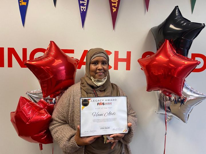 Hani Abdi, Somali cultural liaison at Eden Prairie High School, has been named the Staff Member of the Year for 6th Grade at TASSEL.