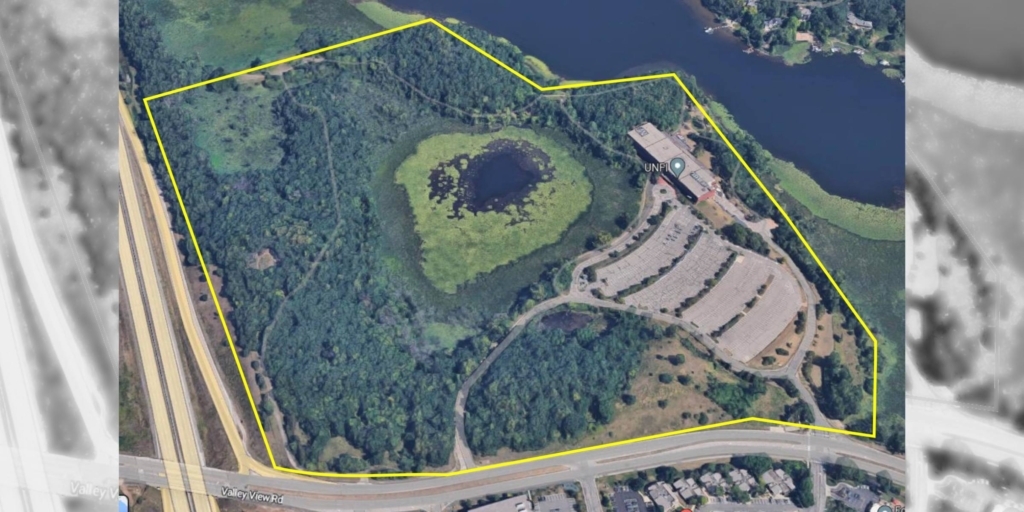 United Natural Foods, Inc. (UNFI) is selling its 107 acres on Bryant Lake in Eden Prairie, shown in this map from a City of Eden Prairie staff report. The company is located at 11840 Valley View Road.