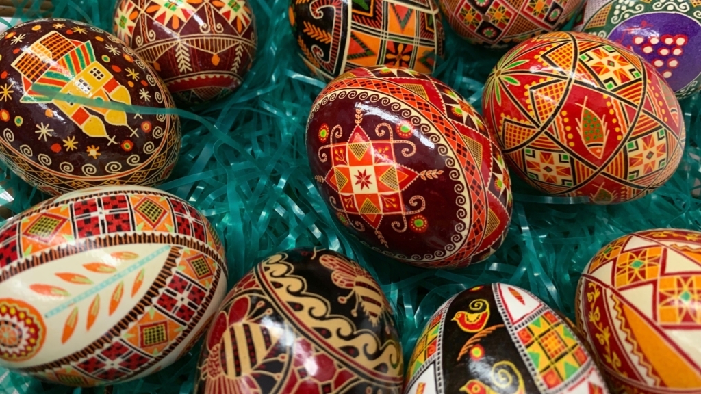 Traditional Ukrainian pysanky Easter Eggs