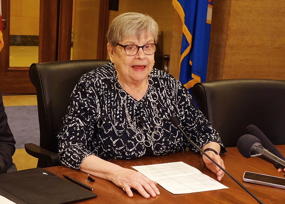 State Sen. Ann Rest, who chairs the Senate’s Taxes Committee, said Wednesday that Gov. Tim Walz and top legislative leaders in the House and Senate struck a private deal to exempt more — but not all — seniors from the Social Security tax. MinnPost photo by Peter Callaghan
